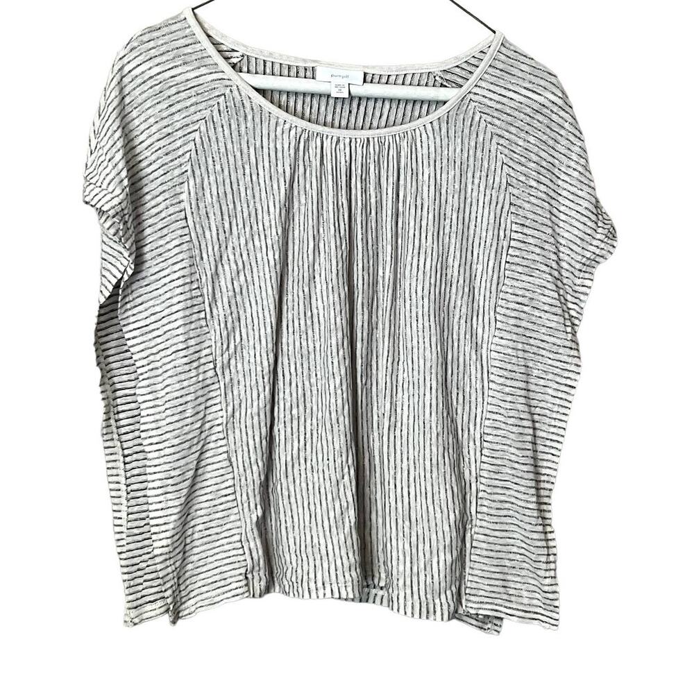 J. Jill Linen top XS petite white stripe